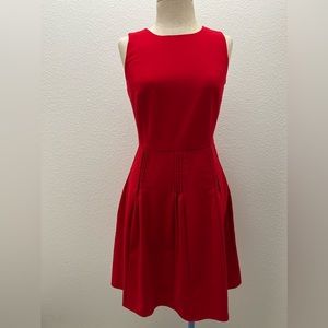 Calvin Klein Sleeveless Sheath Pleated Red Dress Size 2